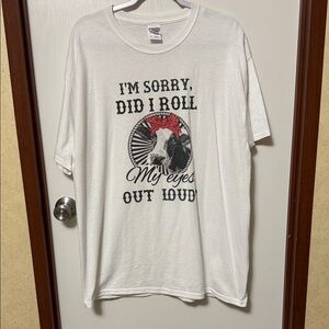 Jerzees White Graphic T-Shirt Size XL